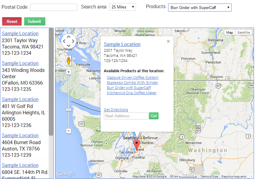 product map of
