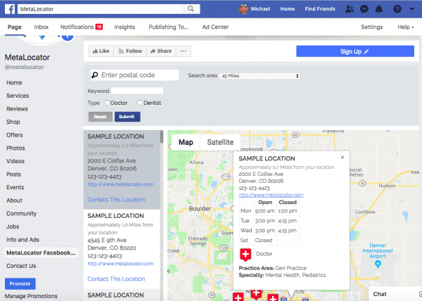 facebook store locator