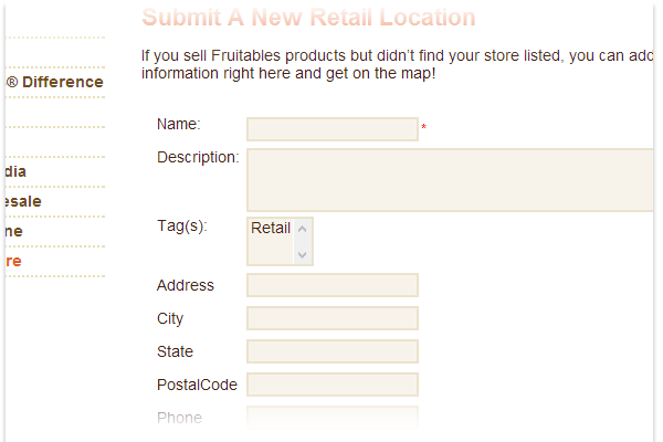 Allow users to submit locations