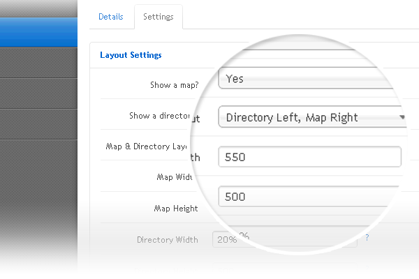 Point and click, drag and drop store locator software features