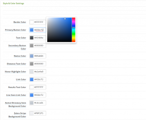 Style and Color Settings