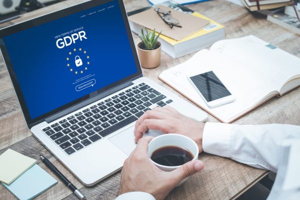 GDPR compliance concept on laptop