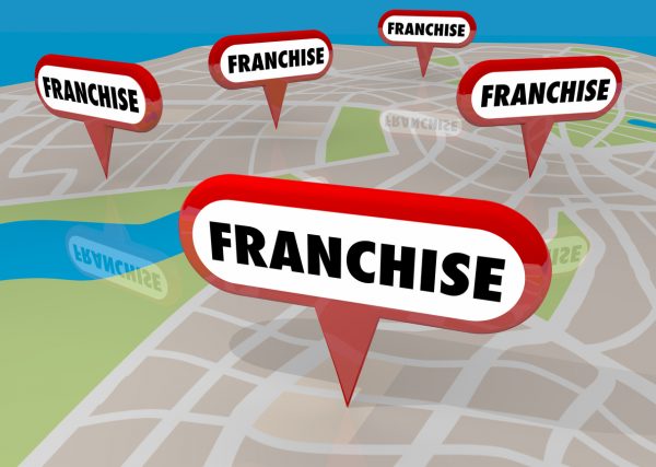 Franchises Locations Map Pins 3d Illustration